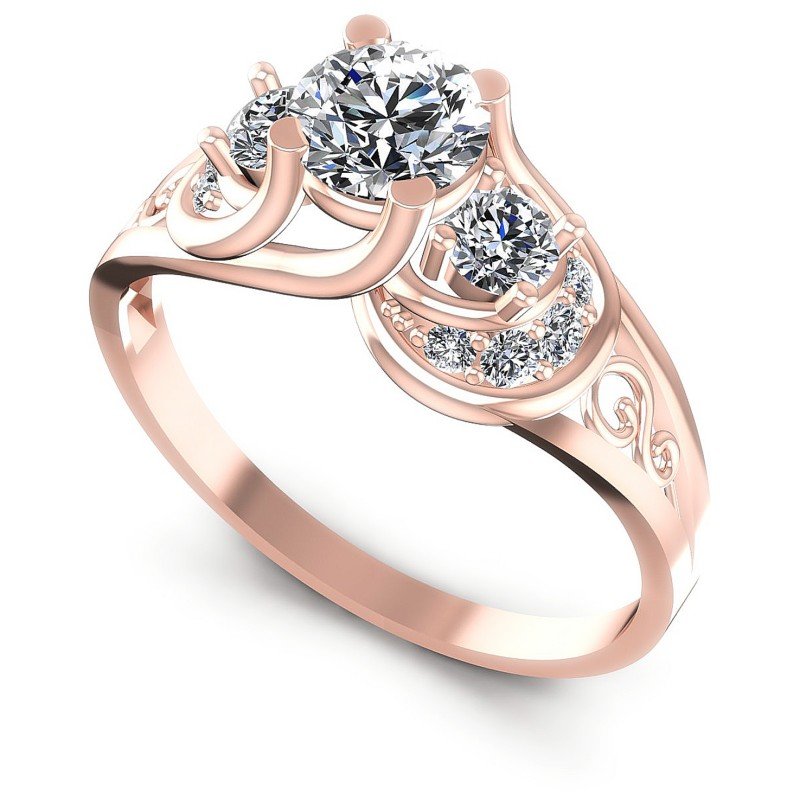 Round Diamonds 0.85CT Three Stone Ring in 18KT White Gold