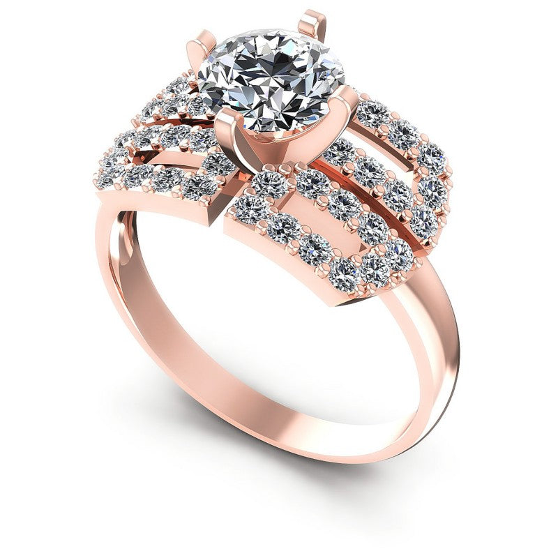 Round Diamonds 1.00CT Engagement Ring in 18KT White Gold