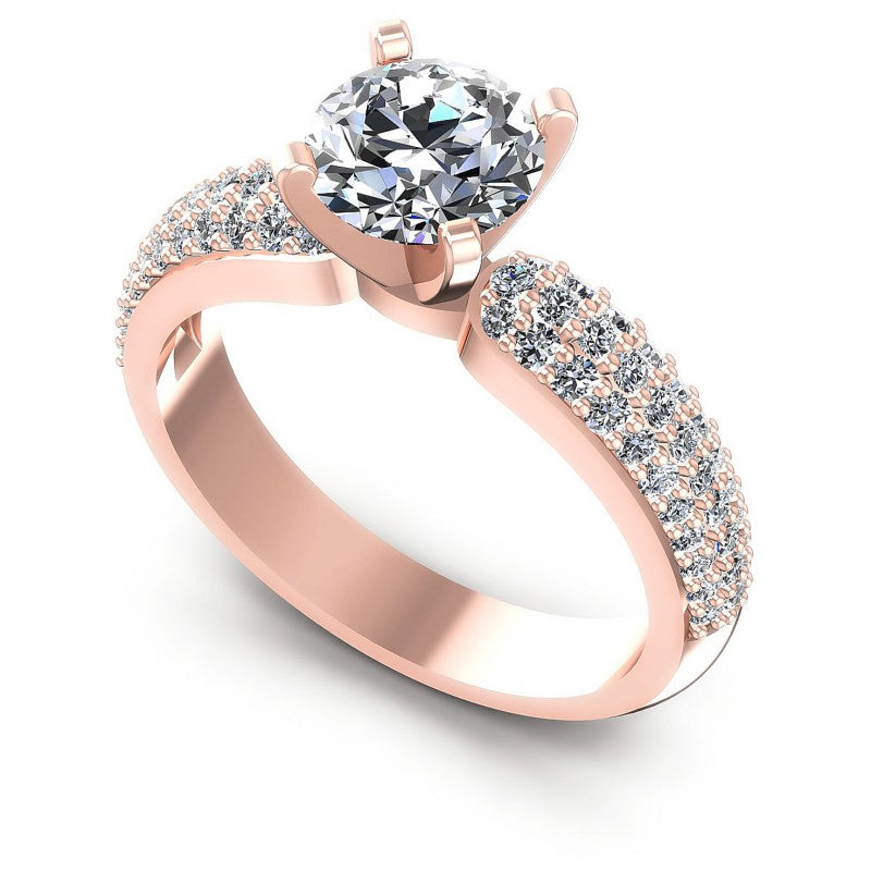 Round Diamonds 0.85CT Engagement Ring in 18KT White Gold