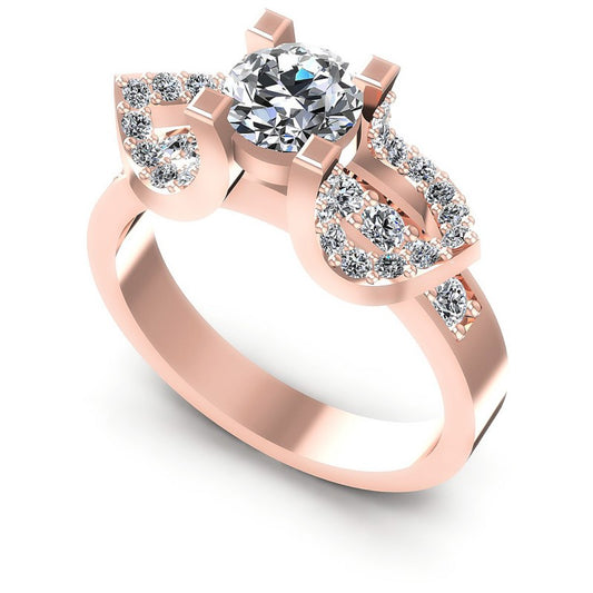 Round Diamonds 0.90CT Engagement Ring in 18KT White Gold