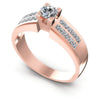 Princess and Round Diamonds 0.85CT Engagement Ring in 18KT White Gold