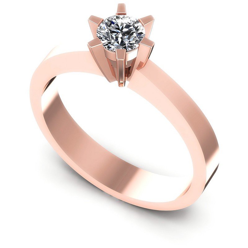 Round Diamonds 0.35CT Solitaire Ring in 18KT White Gold
