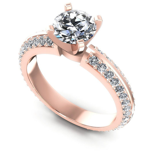 Round Diamonds 1.10CT Engagement Ring in 18KT White Gold