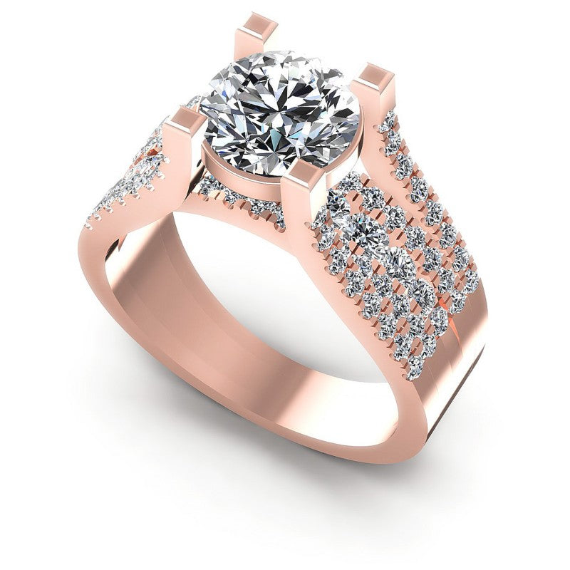 Round Diamonds 1.15CT Engagement Ring in 18KT White Gold