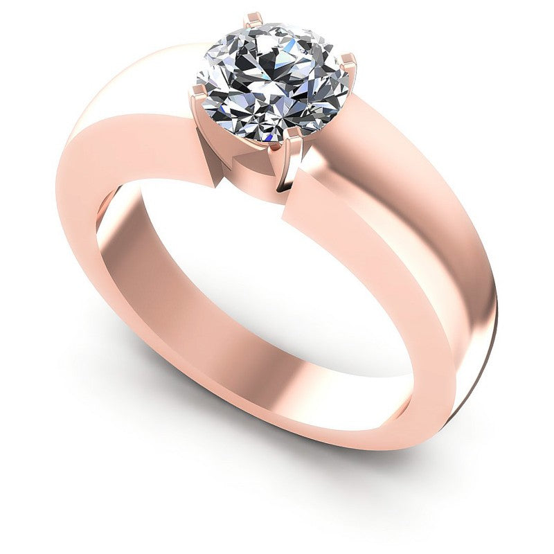 Round Diamonds 0.35CT Solitaire Ring in 18KT White Gold