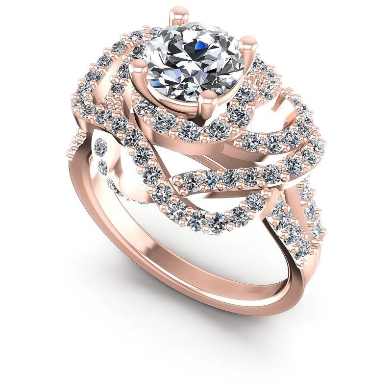 Round Diamonds 1.30CT Engagement Ring in 18KT White Gold