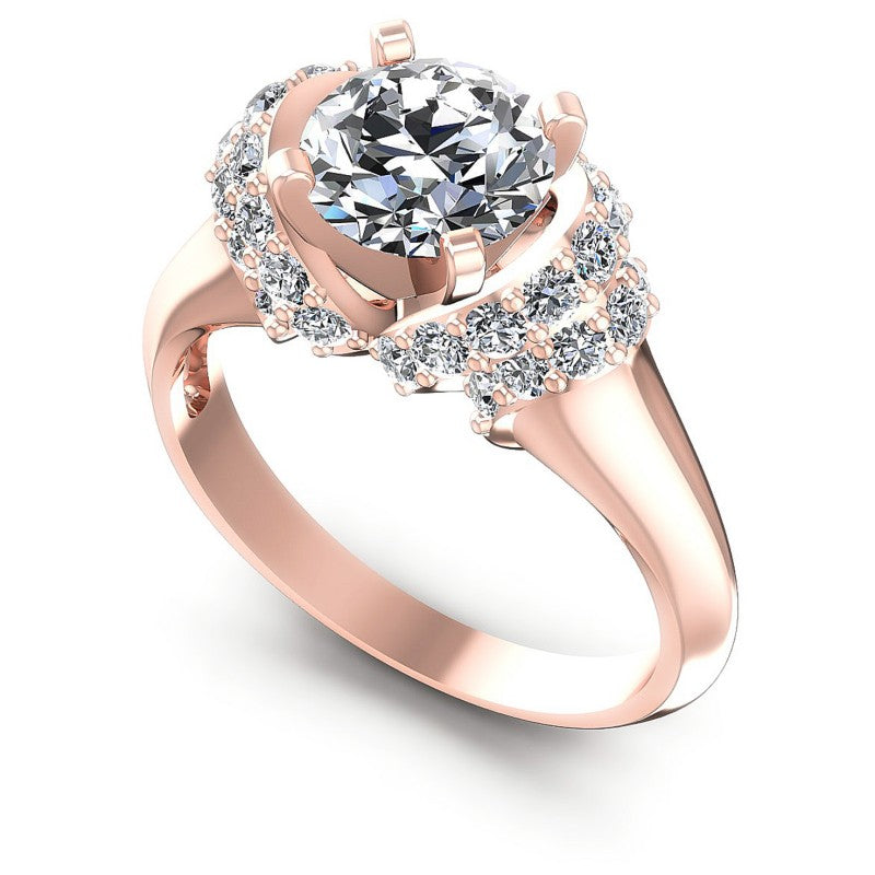 Round Diamonds 0.95CT Engagement Ring in 18KT White Gold