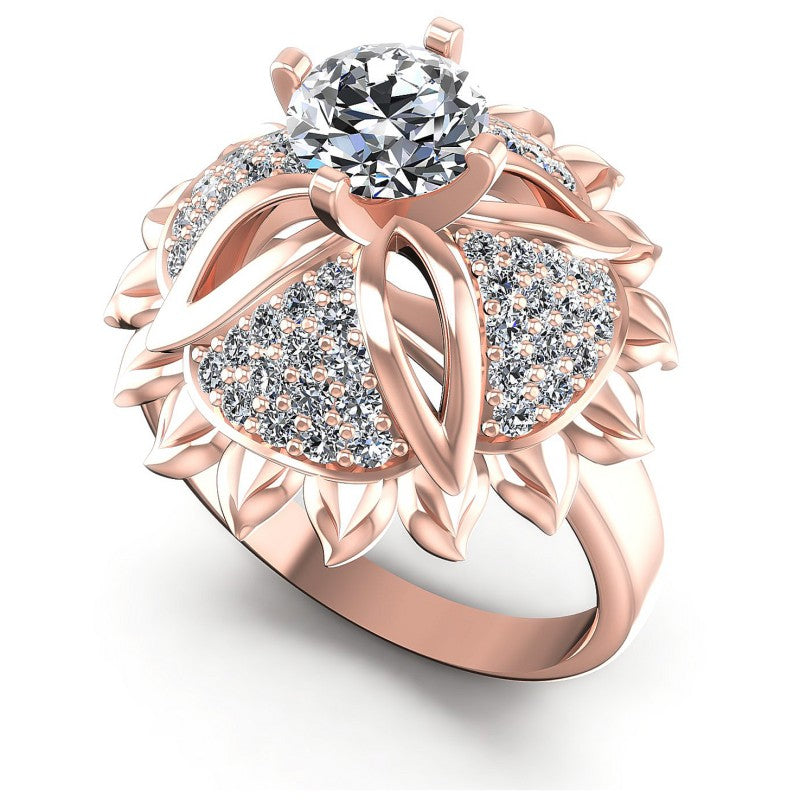Round Diamonds 1.15CT Engagement Ring in 18KT White Gold