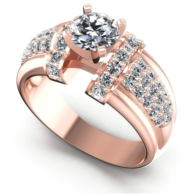 Round Diamonds 1.05CT Engagement Ring in 18KT White Gold