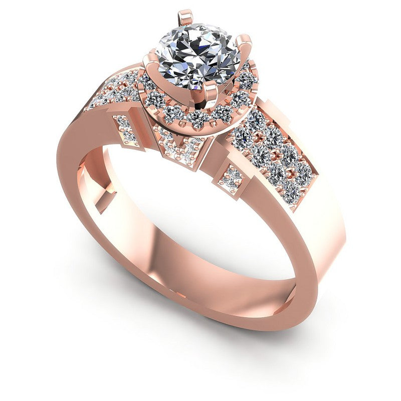 Round Diamonds 0.85CT Engagement Ring in 18KT White Gold