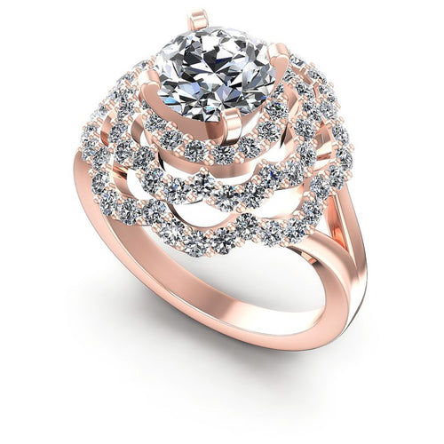 Round Diamonds 1.25CT Engagement Ring in 18KT White Gold