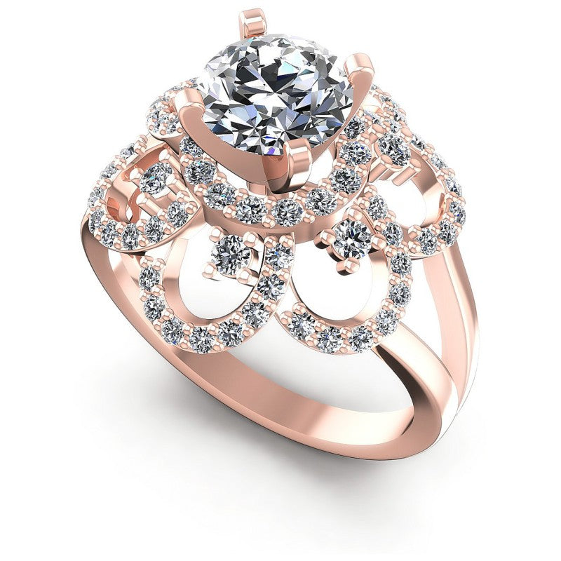 Round Diamonds 1.15CT Engagement Ring in 18KT White Gold