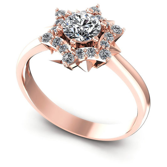 Round Diamonds 0.60CT Halo Ring in 18KT White Gold