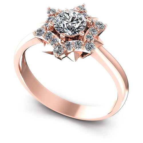 Round Diamonds 0.60CT Halo Ring in 18KT White Gold