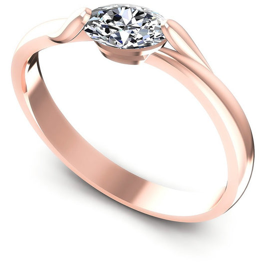 Oval Diamonds 0.35CT Solitaire Ring in 18KT White Gold