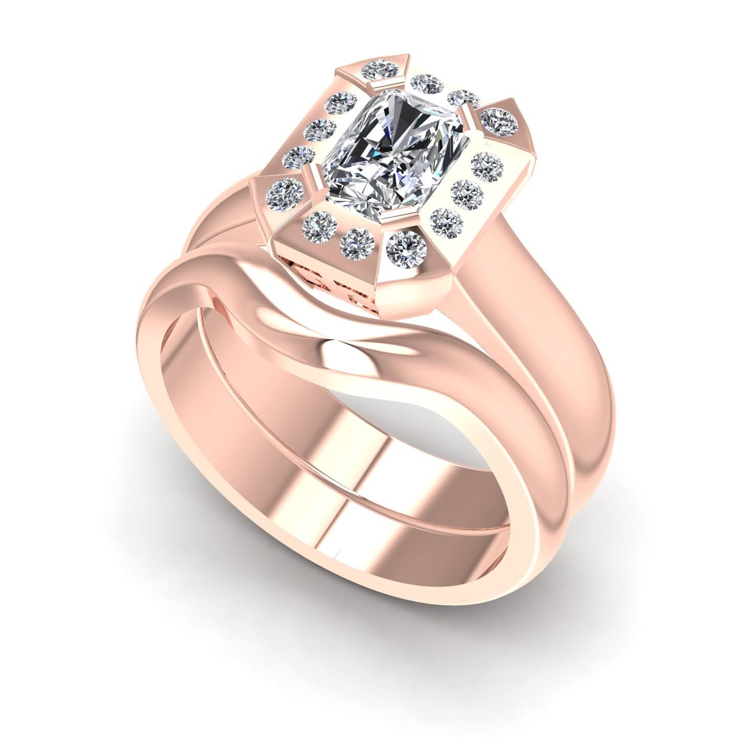 Bridal Sets 0.51-1.66CT Round & Radiant Cut Diamonds