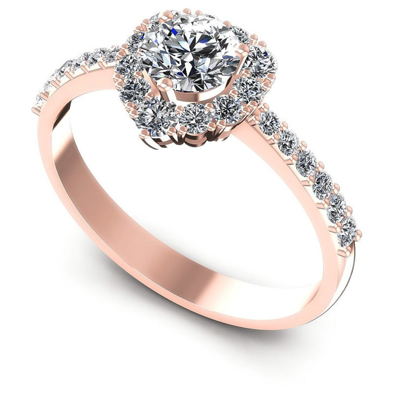 Round Diamonds 0.90CT Halo Ring in 18KT White Gold