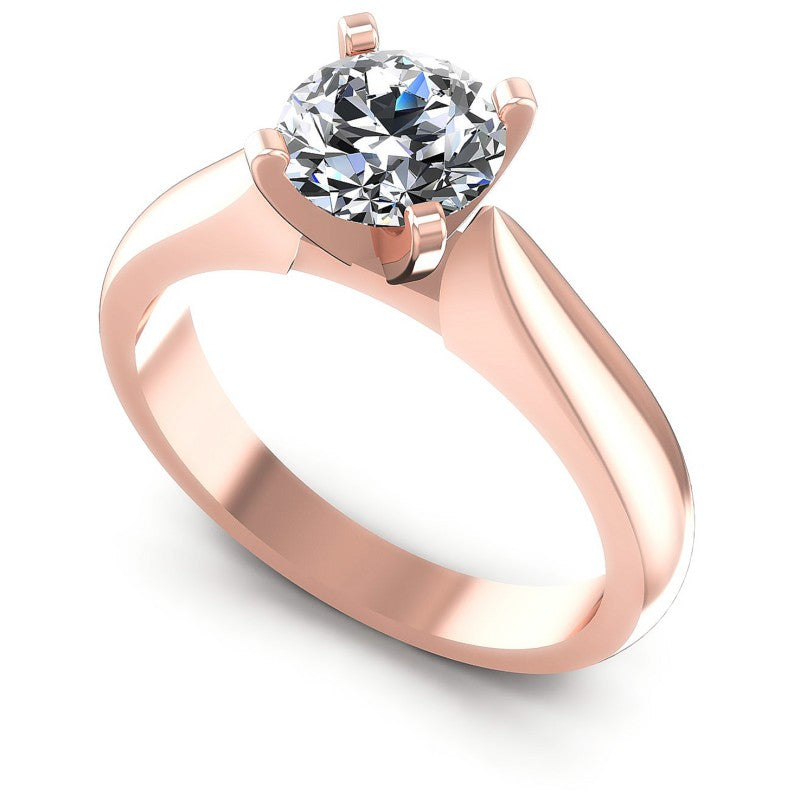 Round Diamonds 0.35CT Solitaire Ring in 18KT White Gold