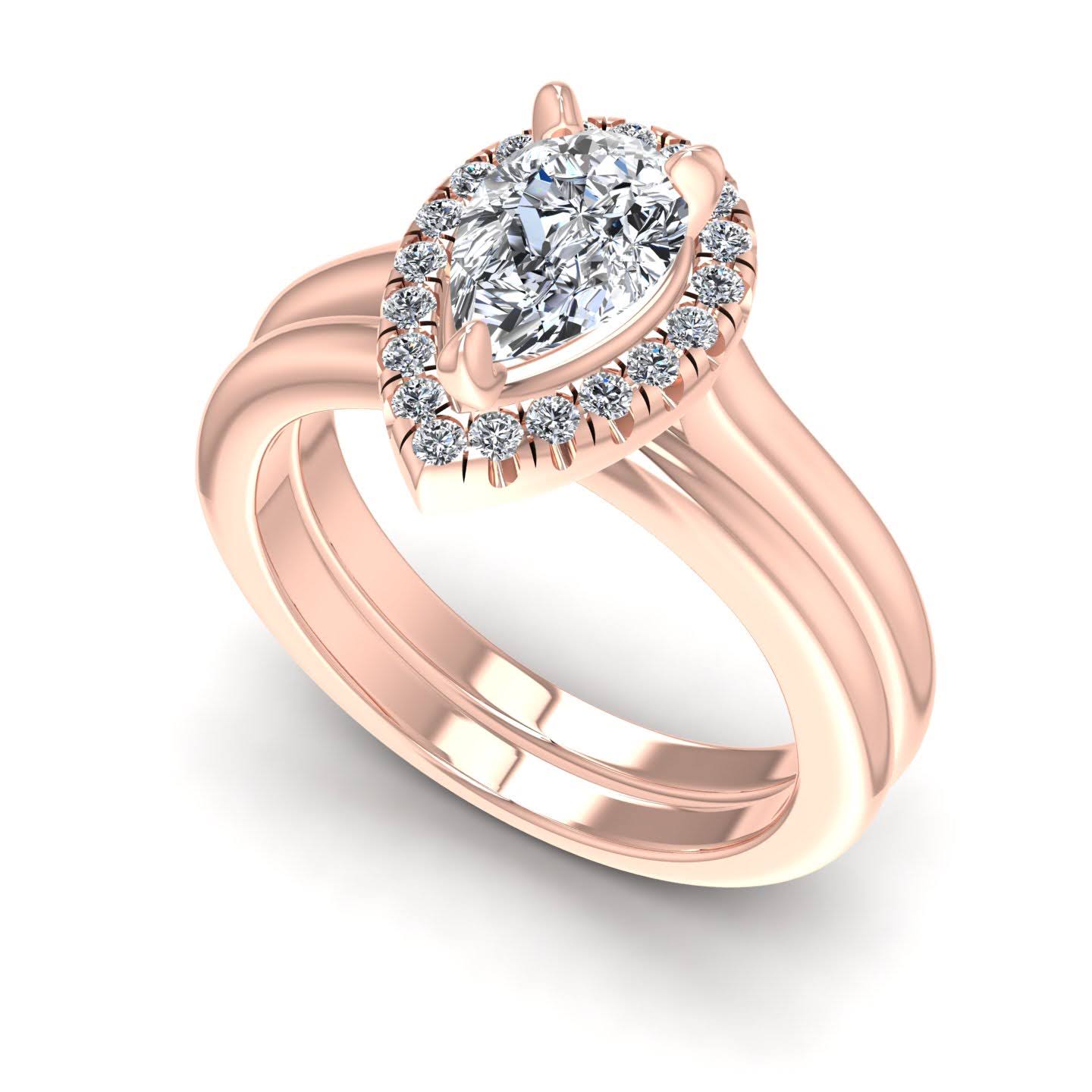 0.55-1.70 CT Round & Pear Cut Diamonds - Bridal Set