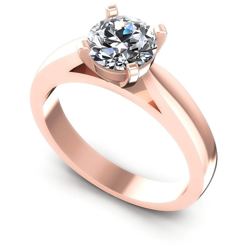 Round Diamonds 0.35CT Solitaire Ring in 18KT White Gold