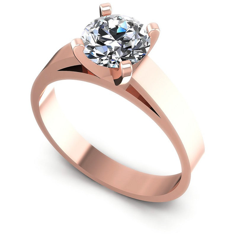 Round Diamonds 0.35CT Solitaire Ring in 18KT White Gold