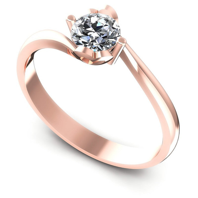 Round Diamonds 0.35CT Solitaire Ring in 18KT White Gold