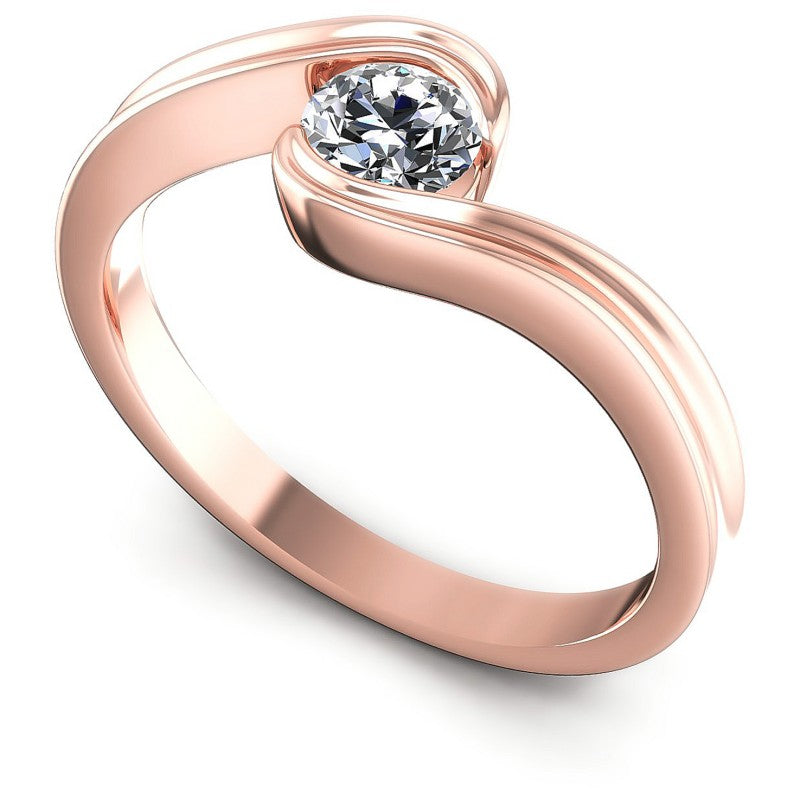 Round Diamonds 0.35CT Solitaire Ring in 18KT White Gold