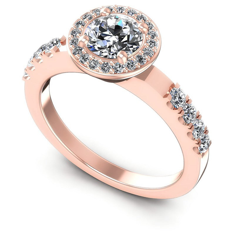 Round Diamonds 0.70CT Halo Ring in 18KT White Gold