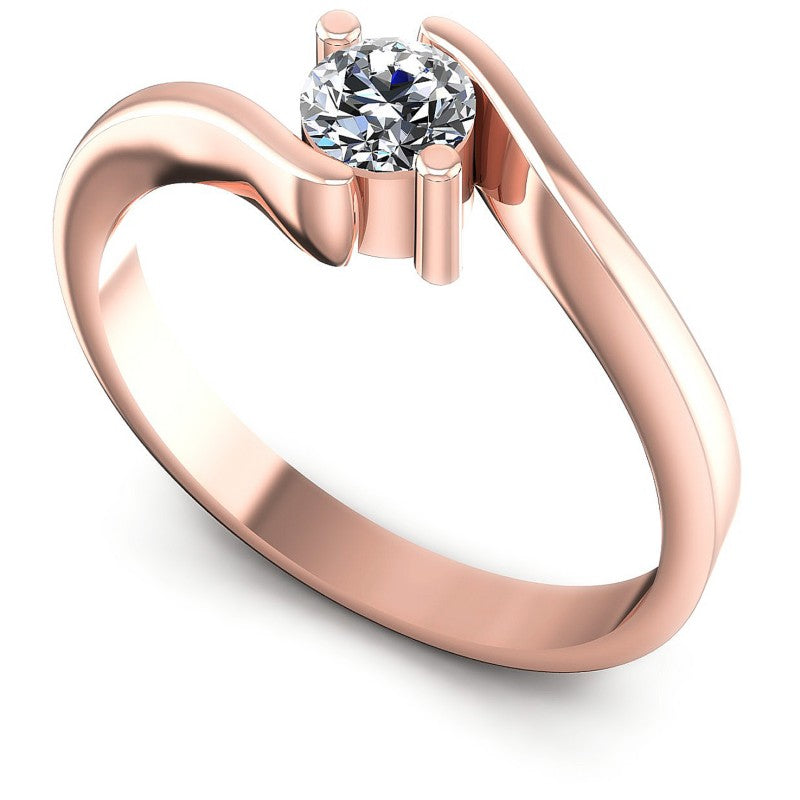 Round Diamonds 0.35CT Solitaire Ring in 18KT White Gold