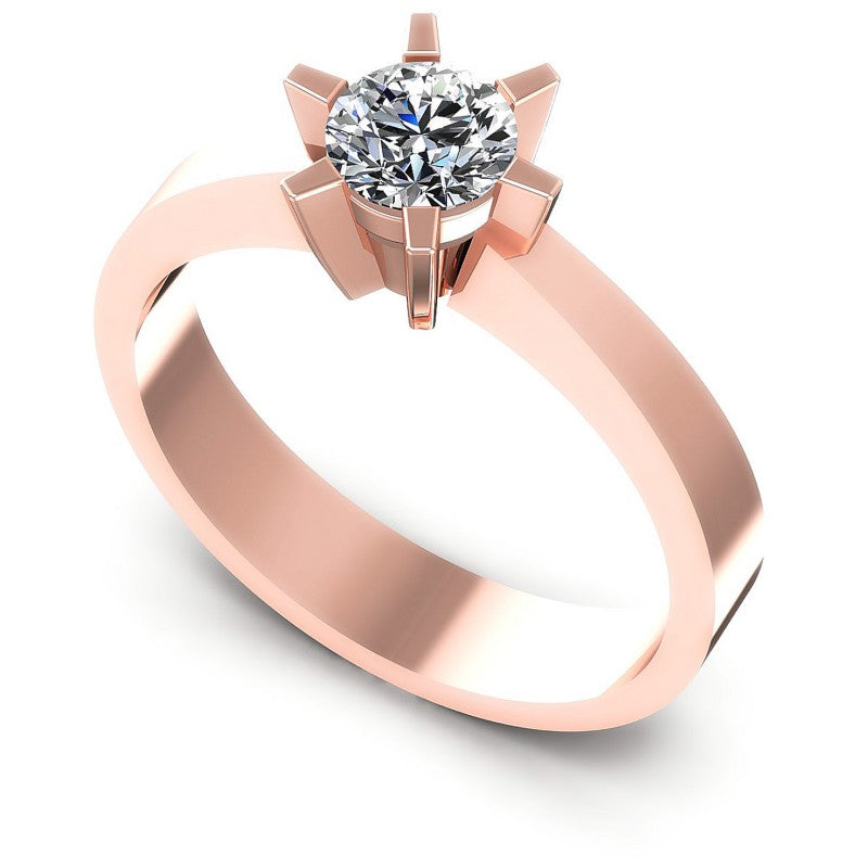Round Diamonds 0.35CT Solitaire Ring in 18KT White Gold