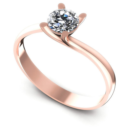 Round Diamonds 0.35CT Solitaire Ring in 18KT White Gold