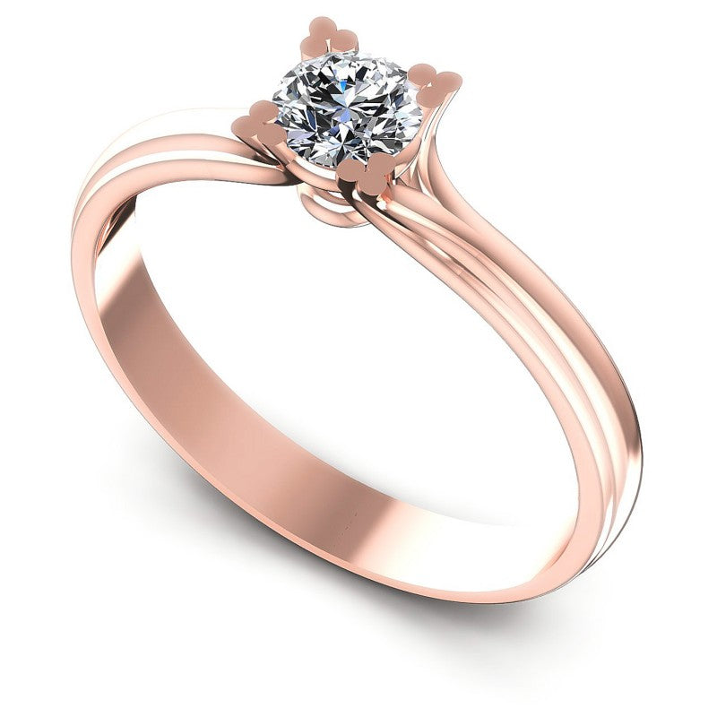 Round Diamonds 0.35CT Solitaire Ring in 18KT White Gold
