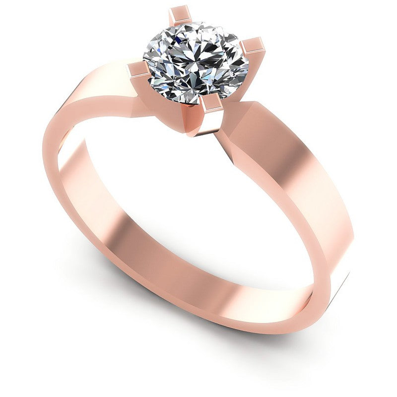 Round Diamonds 0.35CT Solitaire Ring in 18KT White Gold