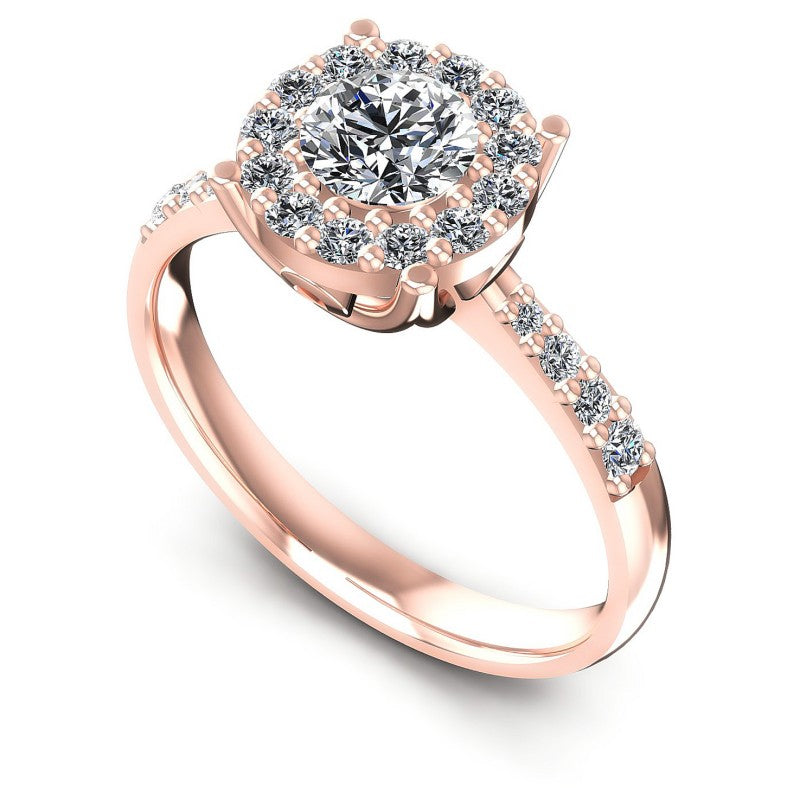 Round Diamonds 0.75CT Halo Ring in 18KT White Gold