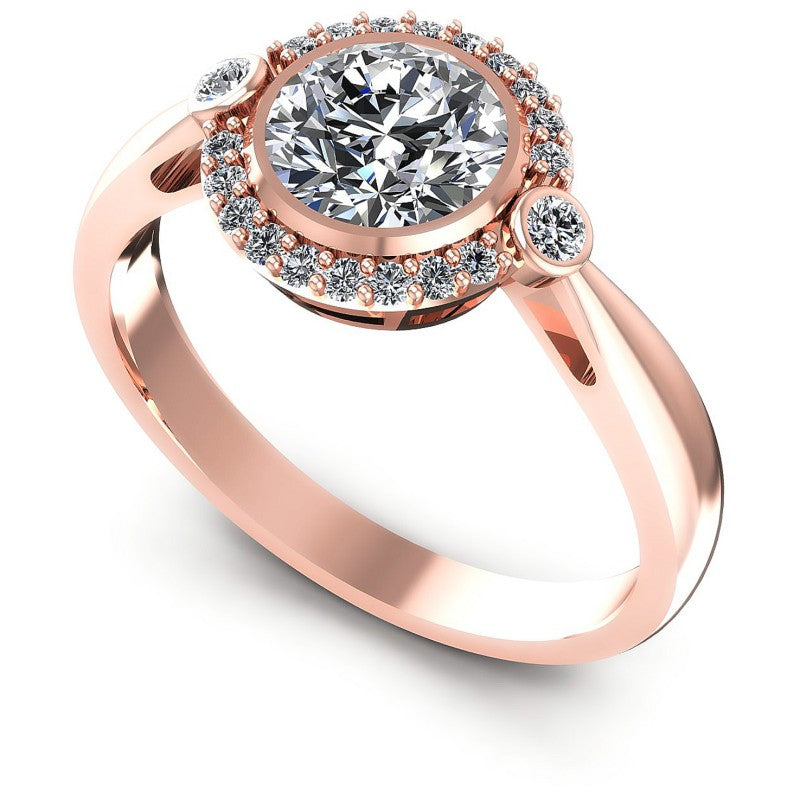 Round Diamonds 0.55CT Halo Ring in 18KT White Gold