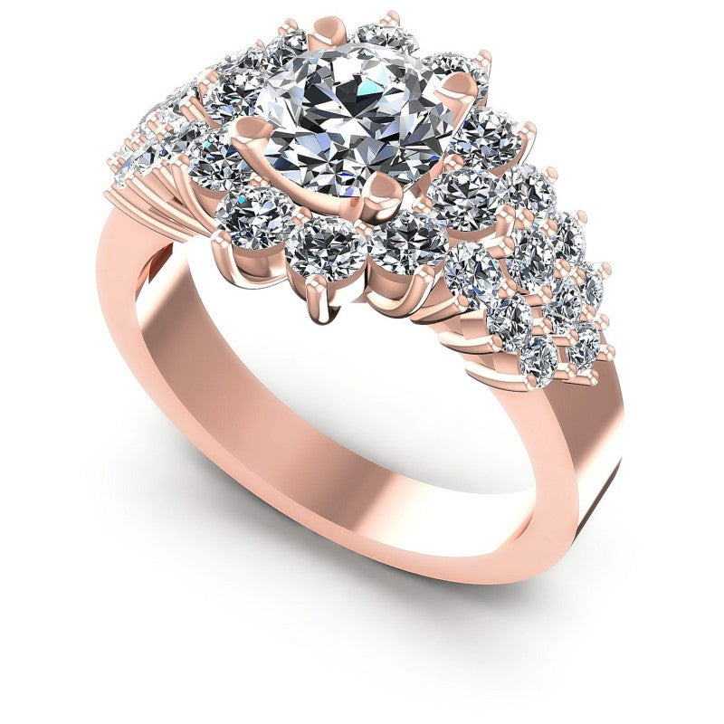 Round Diamonds 1.85CT Halo Ring in 18KT White Gold