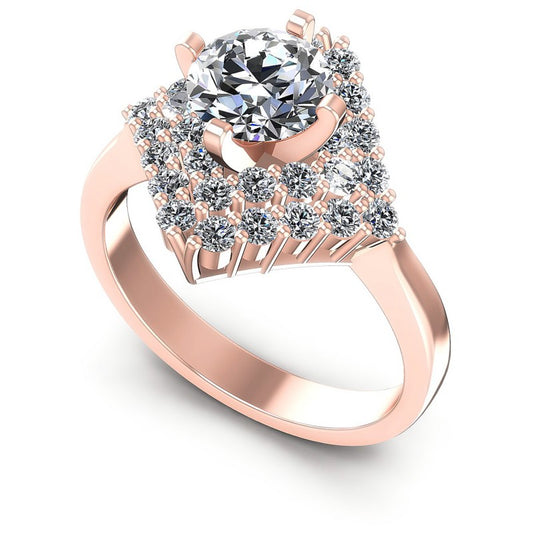 Round Diamonds 1.20CT Halo Ring in 18KT White Gold