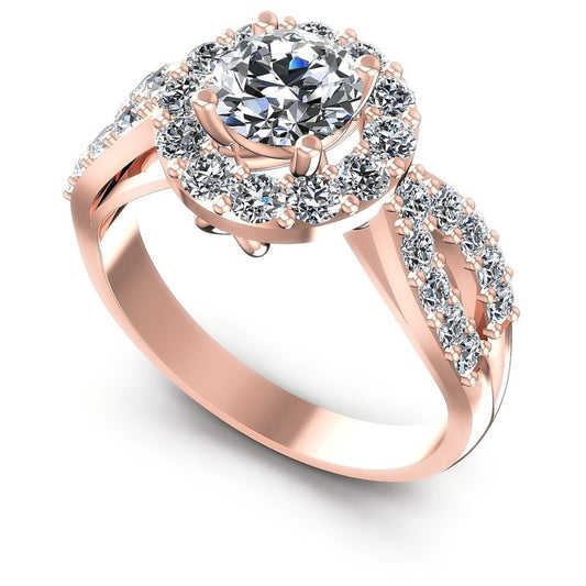 Round Diamonds 1.40CT Halo Ring in 18KT White Gold