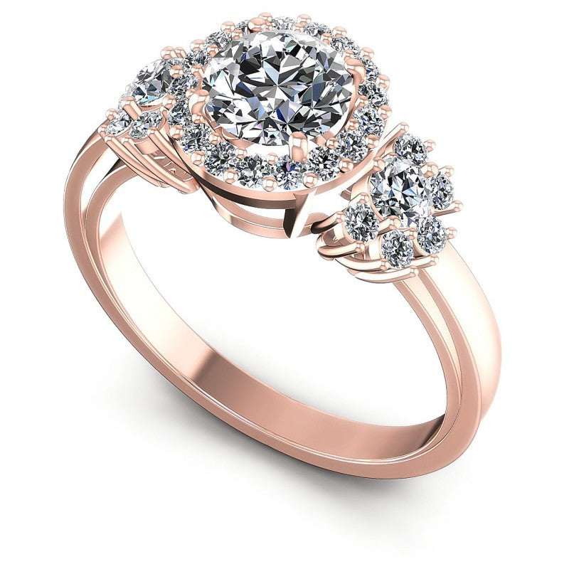 Round Diamonds 0.80CT Halo Ring in 18KT White Gold