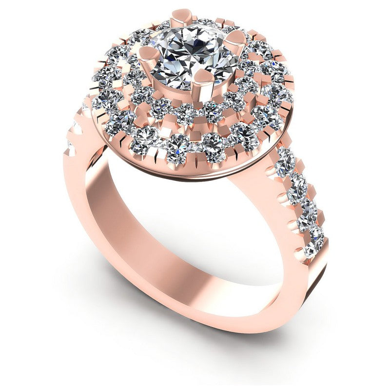 Round Diamonds 1.40CT Halo Ring in 18KT White Gold