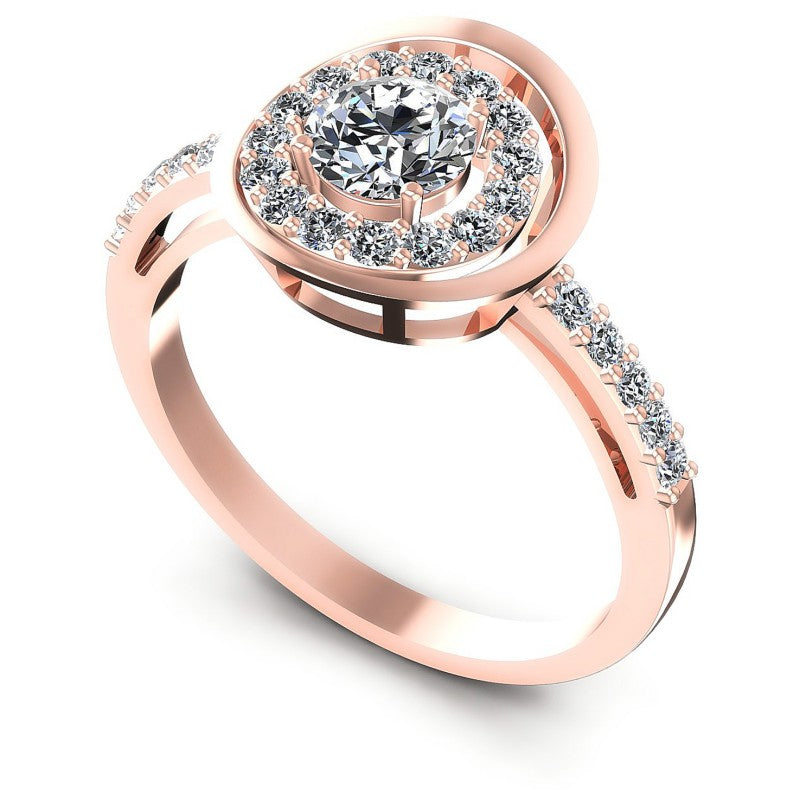 Round Diamonds 0.70CT Halo Ring in 18KT White Gold