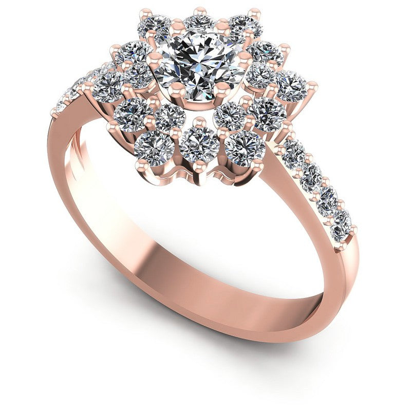 Round Diamonds 1.05CT Halo Ring in 18KT White Gold
