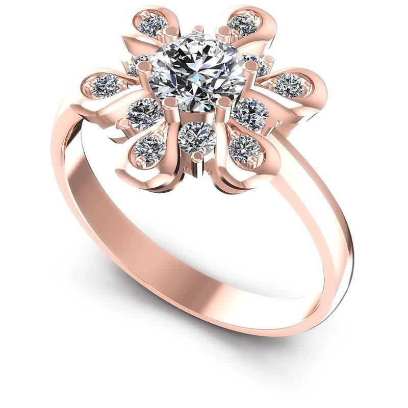 Round Diamonds 0.65CT Halo Ring in 18KT White Gold