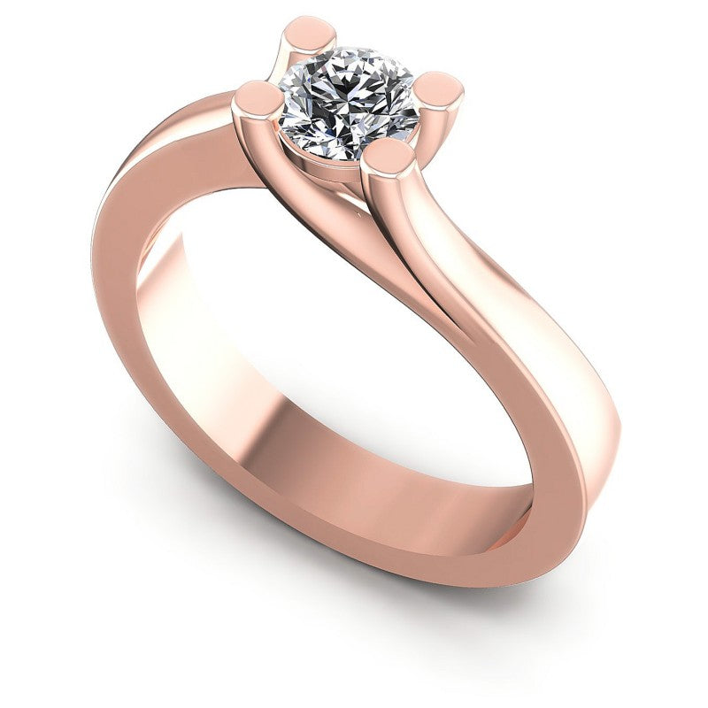 Round Diamonds 0.35CT Solitaire Ring in 18KT White Gold