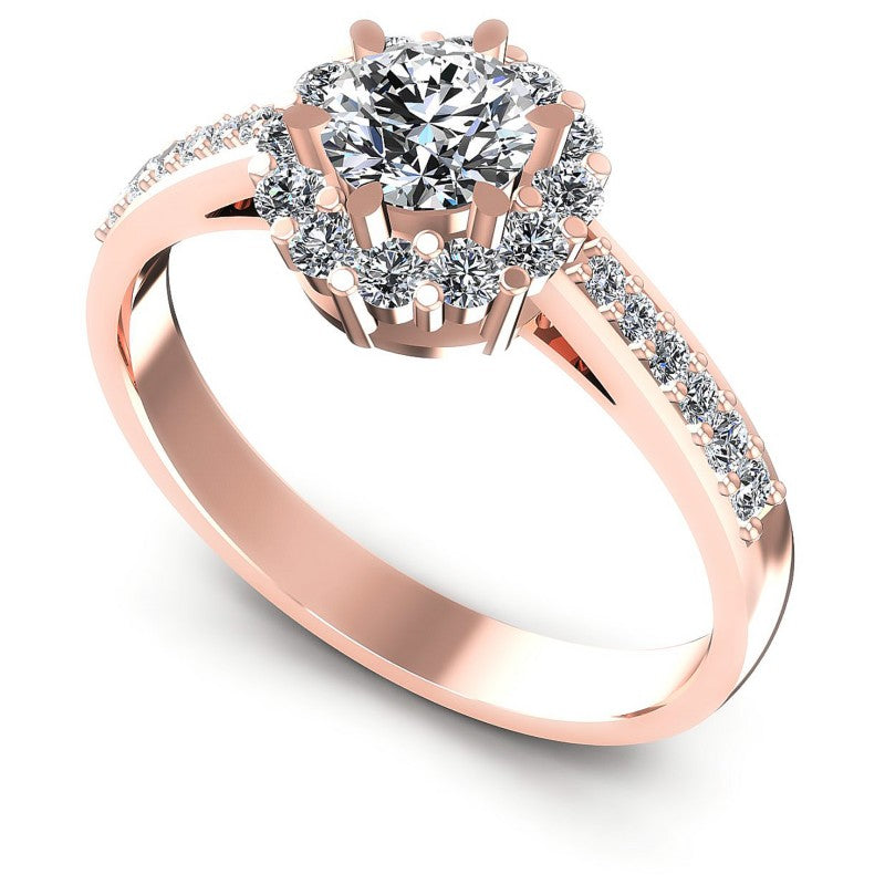 Round Diamonds 0.65CT Halo Ring in 18KT White Gold