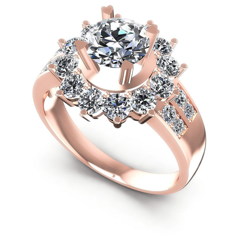 Round Diamonds 1.45CT Halo Ring in 18KT White Gold