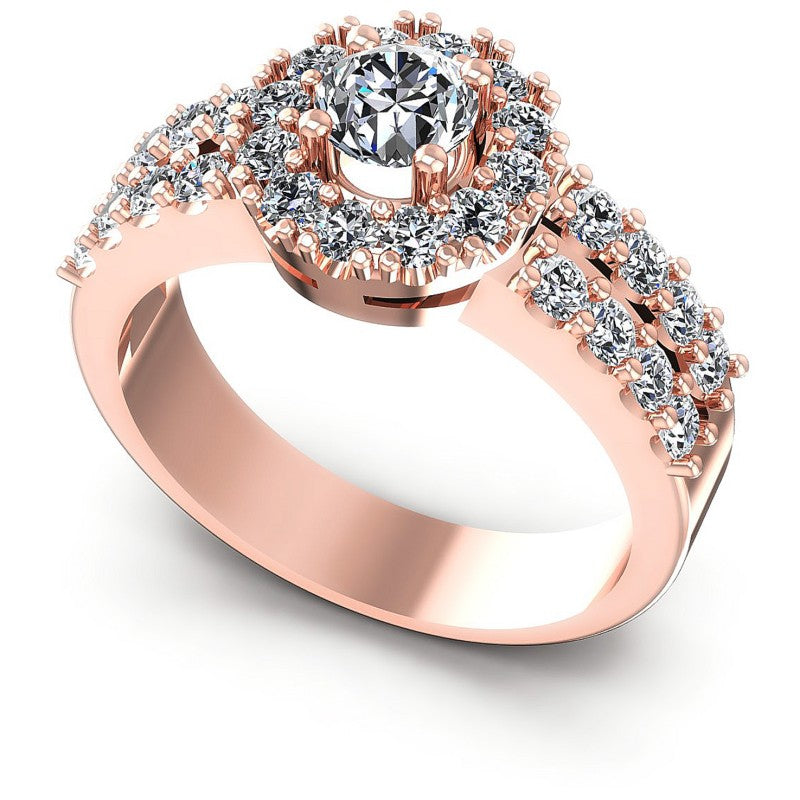 Round Diamonds 1.20CT Halo Ring in 18KT White Gold