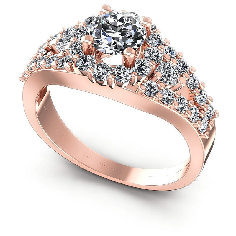 Round Diamonds 1.35CT Halo Ring in 18KT White Gold