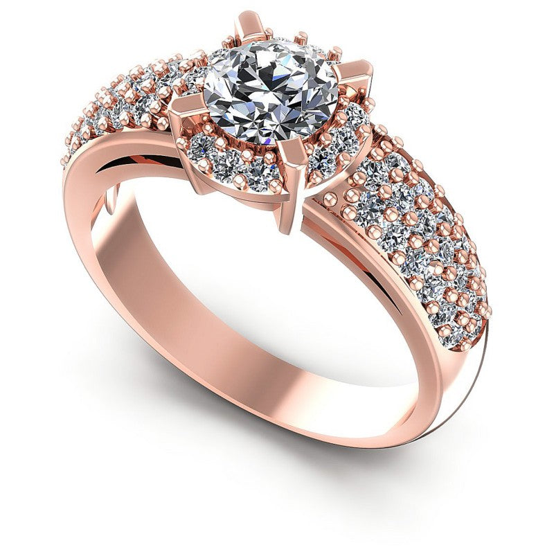 Round Diamonds 1.00CT Halo Ring in 18KT White Gold