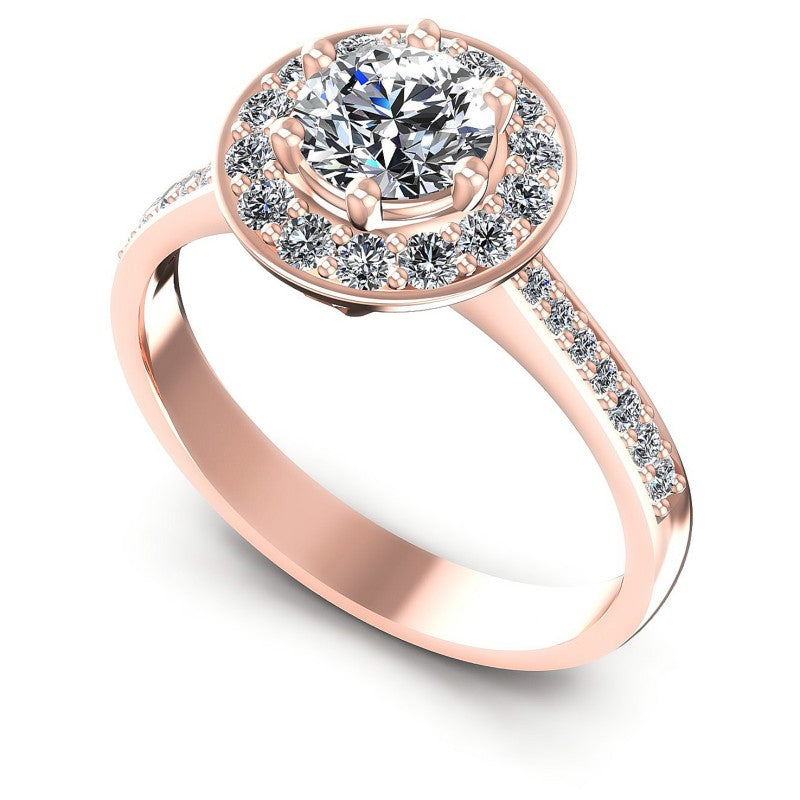 Round Diamonds 0.75CT Halo Ring in 18KT White Gold